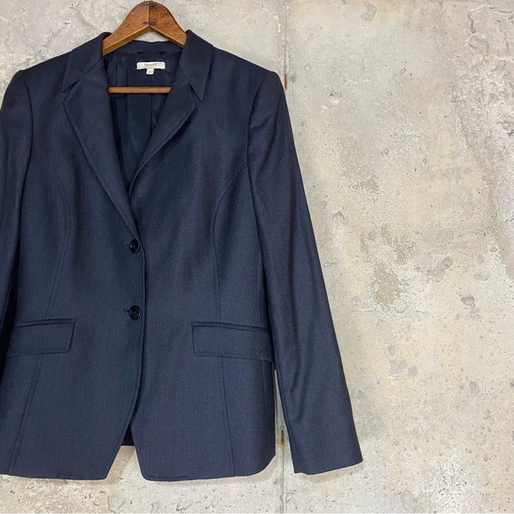 Santorelli Jackets & Coats Santorelli Navy Blue Wool Collared